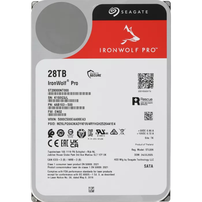 Жесткий диск Seagate SATA-III 28Tb ST28000NT000 NAS Ironwolf Pro 512E (7200rpm) 512Mb 3.5"