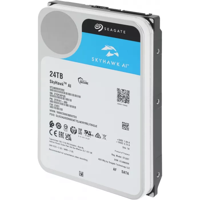 Жесткий диск Seagate SATA-III 24TB ST24000VE002 SkyHawkAI 512E (7200rpm) 512Mb 3.5"
