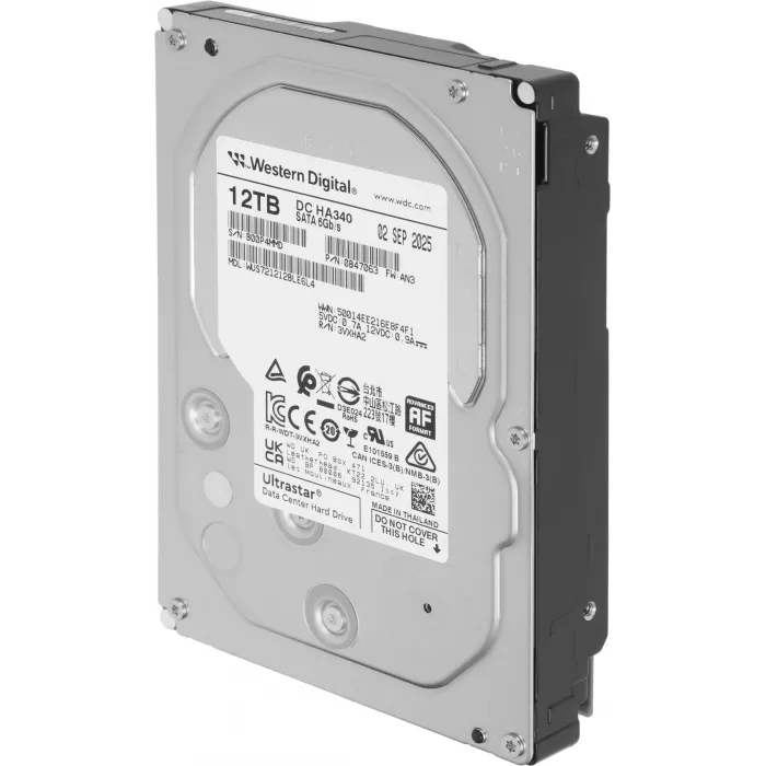Жесткий диск WD SATA-III 12TB 0B47063 WUS721212BLE6L4 Ultrastar DC HC340 512E (7200rpm) 512Mb 3.5"