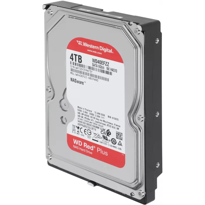 Жесткий диск WD SATA-III 4TB WD40EFZZ NAS Red Plus (5400rpm) 128Mb 3.5"