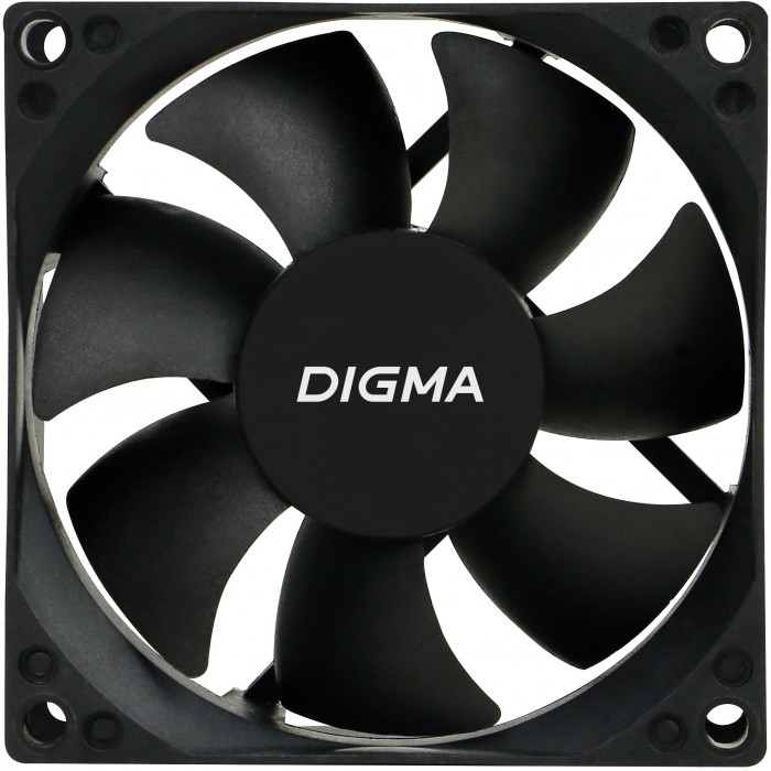 Вентилятор для корпуса Digma DFan-80 80х80x25 черный 3-pin 4-pin (Molex) 23дБ Ret