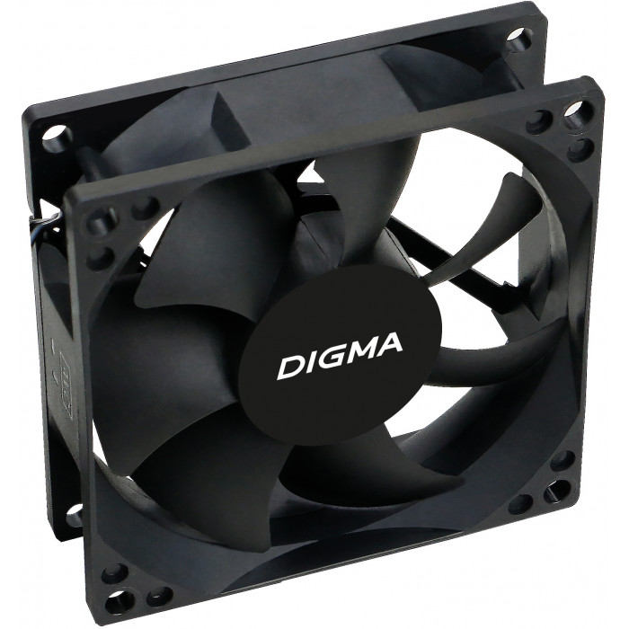 Вентилятор для корпуса Digma DFan-80 80х80x25 черный 3-pin 4-pin (Molex) 23дБ Ret