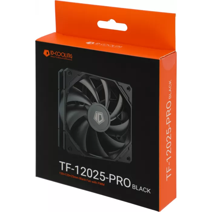 Вентилятор для корпуса ID-Cooling TF-12025-Pro 120х120x25 черный 4-pin 35.2дБ (TF-12025-PRO BLACK) Ret