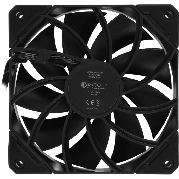 Вентилятор для корпуса ID-Cooling TF-12025-Pro 120х120x25 черный 4-pin 35.2дБ (TF-12025-PRO BLACK) Ret