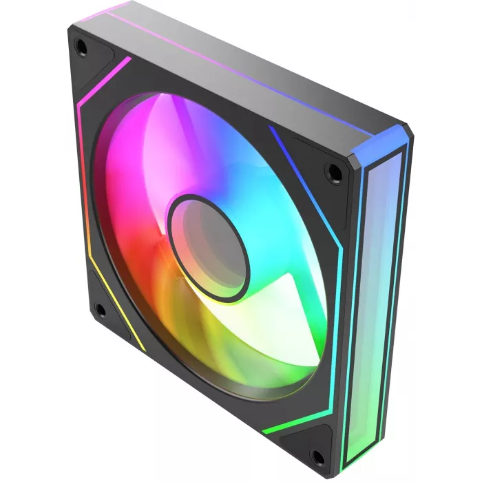 Вентилятор для корпуса Bloody CF-11 LCD ARGB 120х120x25 черный 4-pin 32дБ (упак.:1шт) (CF-11-ARGB120-BK) Ret