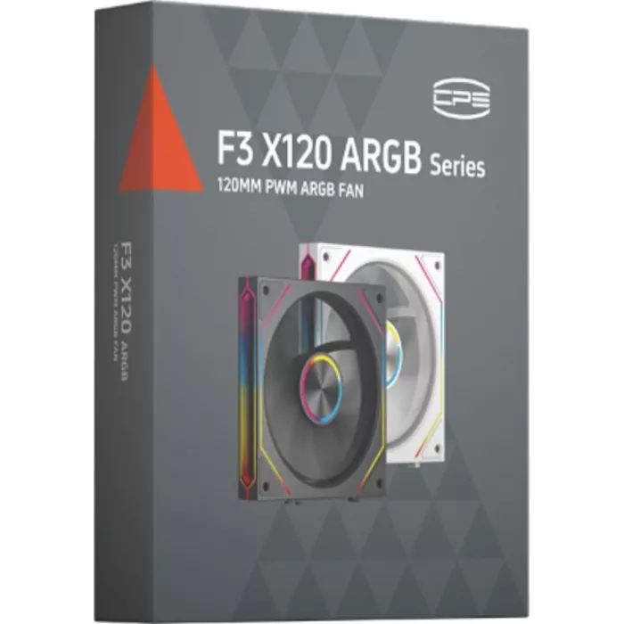 Вентилятор для корпуса PcCooler F3 X120R Reverse ARGB 120х120x25 черный 4-pin 28.4дБ (F3X12R-BKAC-GL) Ret