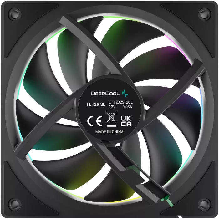 Вентилятор для корпуса Deepcool FL12R SE Reverse ARGB 120х120x25 черный 4-pin 25.79дБ (R-FL12RSE-BKAPN1-G) Ret