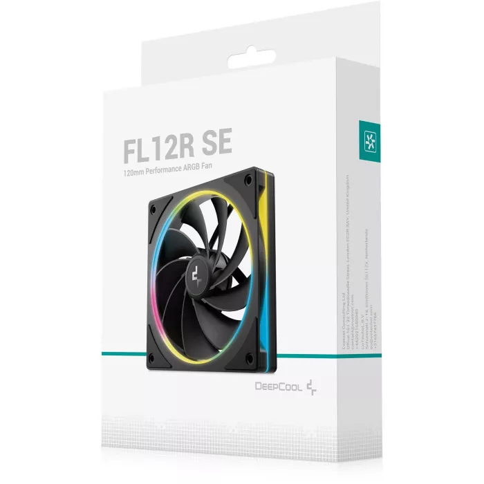 Вентилятор для корпуса Deepcool FL12R SE Reverse ARGB 120х120x25 черный 4-pin 25.79дБ (R-FL12RSE-BKAPN1-G) Ret