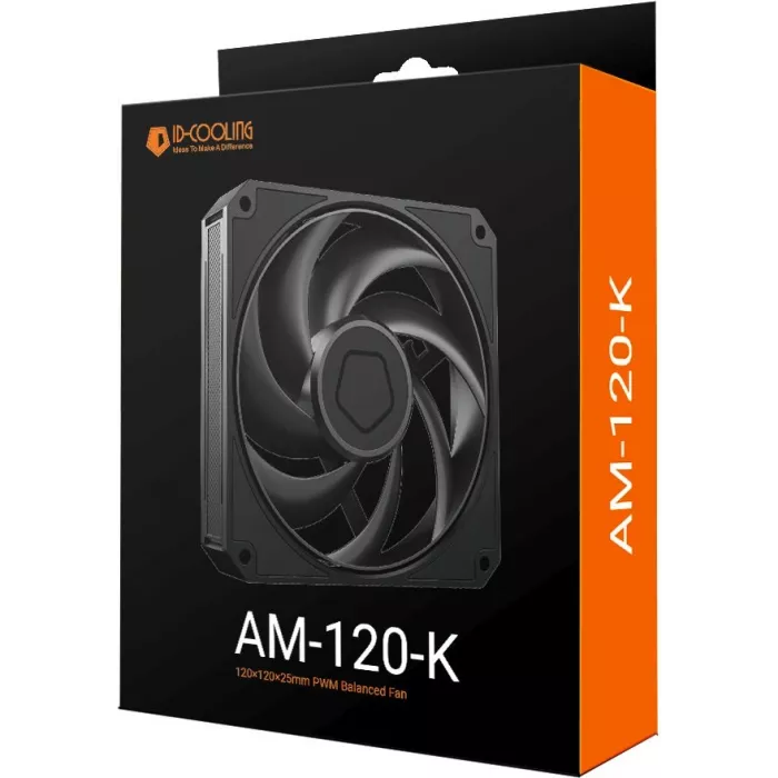 Вентилятор для корпуса ID-Cooling AM-120-K 120х120x25 черный 4-pin 31дБ Ret