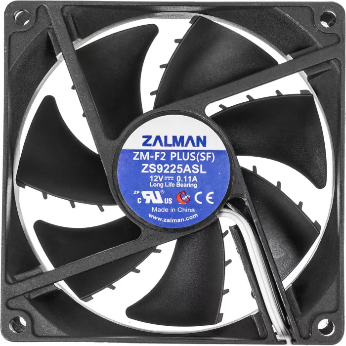 Вентилятор для корпуса Zalman ZM-F2 Plus (SF) 90х90x25 черный 3-pin 23дБ Ret