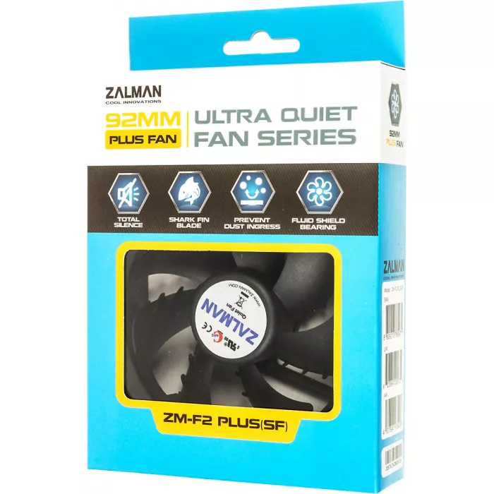 Вентилятор для корпуса Zalman ZM-F2 Plus (SF) 90х90x25 черный 3-pin 23дБ Ret