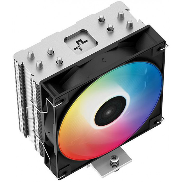 Устройство охлаждения(кулер) Deepcool AG400 LED RGB Soc-AM5/AM4/1200/1700/1851 серебристый/черный 4-pin 18-32dB Al+Cu 220W 614gr Ret (R-AG400-BKLNMC-G-1)