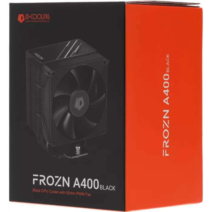 Устройство охлаждения(кулер) ID-Cooling Frozn A400 Soc-AM5/AM4/1200/1700/1851 черный 4-pin 25.8dB Al+Cu 180W 580gr Ret (FROZN A400 BLACK)