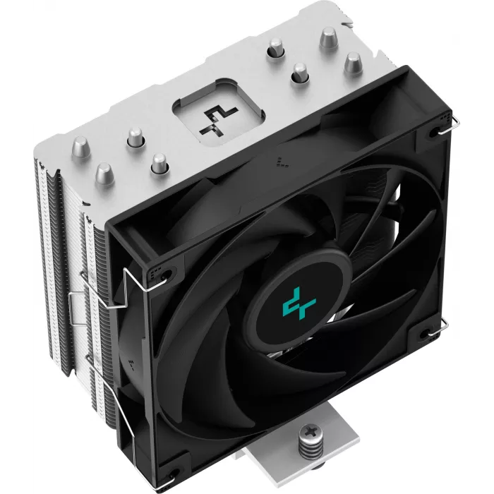 Устройство охлаждения(кулер) Deepcool AG400 Soc-AM5/AM4/1200/1700/1851 серебристый/черный 4-pin 18-31.6dB Al+Cu 220W 614gr Ret (R-AG400-BKNNMN-G-1)