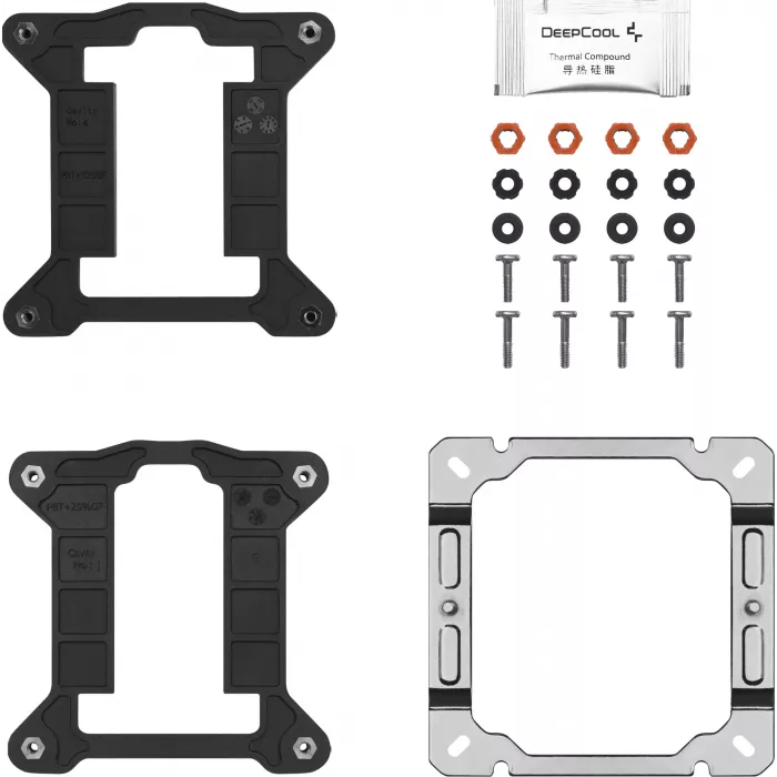 Устройство охлаждения(кулер) Deepcool AG400 Soc-AM5/AM4/1200/1700/1851 серебристый/черный 4-pin 18-31.6dB Al+Cu 220W 614gr Ret (R-AG400-BKNNMN-G-1)
