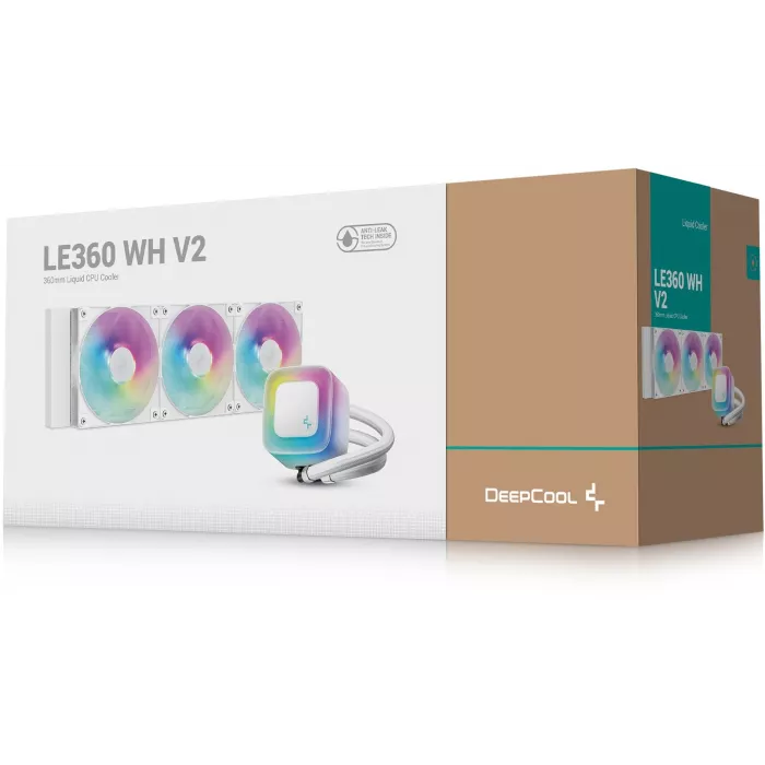 Система водяного охлаждения Deepcool LE360 WH V2 ARGB Soc-AM5/AM4/1200/1700/1851 белый 4-pin 19-31.6dB Al 250W 1632gr Ret (R-LE360-WHAMMN-G-2)