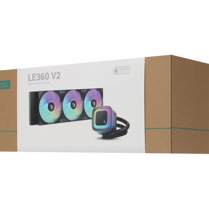 Система водяного охлаждения Deepcool LE360 V2 ARGB Soc-AM5/AM4/1200/1700/1851 черный 4-pin 19-31.6dB Al 250W 1632gr Ret (R-LE360-BKAMMC-G-2)