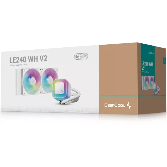 Система водяного охлаждения Deepcool LE240 WH V2 ARGB Soc-AM5/AM4/1200/1700/1851 белый 4-pin 28.2-31.6dB Al 220W 1359gr Ret (R-LE240-WHAMMN-G-2)