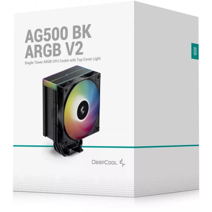 Устройство охлаждения(кулер) Deepcool AG500 BK V2 ARGB Soc-AM5/AM4/1200/1700/1851 черный 4-pin 29.4dB Al+Cu 240W 857gr Ret (R-AG500-BKAMMN-GJD)
