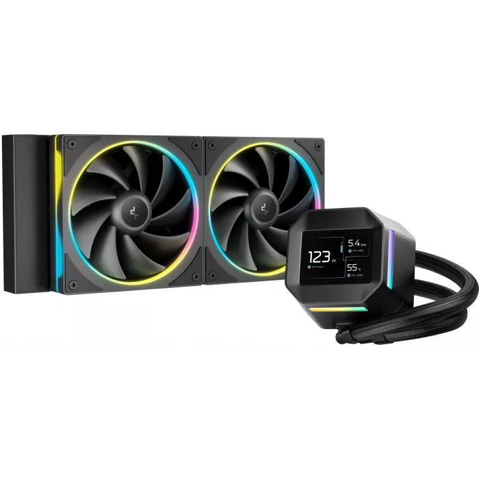 Система водяного охлаждения Deepcool LM240 ARGB Soc-AM5/AM4/1200/1700/1851 черный 4-pin 19-36dB Al LCD 220W 1404gr Ret (R-LM240-BKDMMC-1)