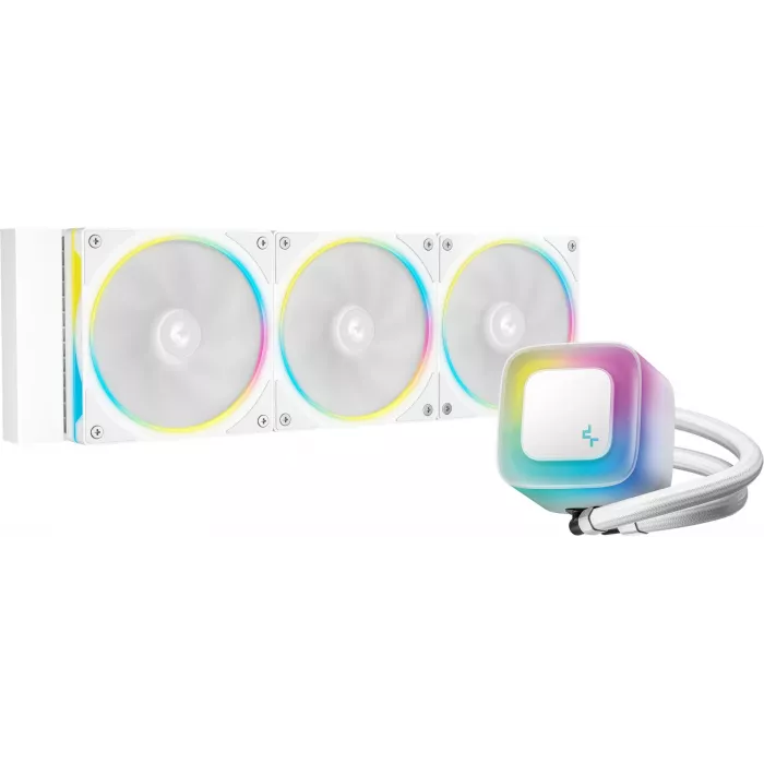 Система водяного охлаждения Deepcool LE360 Pro ARGB Soc-AM5/AM4/1200/1700/1851 белый 4-pin 19-33dB Al 300W 1817gr Ret (R-LE360PRO-WHAMMC-G-1)