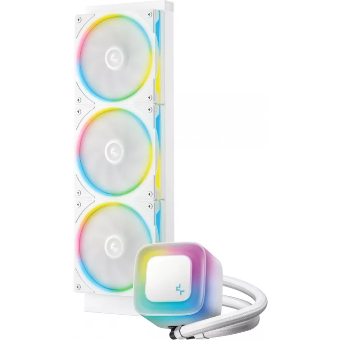 Система водяного охлаждения Deepcool LE360 Pro ARGB Soc-AM5/AM4/1200/1700/1851 белый 4-pin 19-33dB Al 300W 1817gr Ret (R-LE360PRO-WHAMMC-G-1)