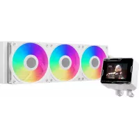 Система водяного охлаждения PcCooler GT360M Display ARGB Soc-AM5/AM4/1200/1700/1851 белый 4-pin 15-33.7dB Al LCD 310W Ret (GT360M-WHAWXX-GL)