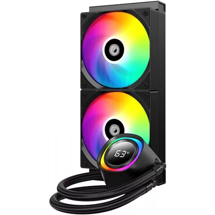 Система водяного охлаждения ID-Cooling FX240 TD ARGB Soc-AM5/AM4/1200/1700/1851 черный 4-pin 27.2dB Al LCD 300W Ret
