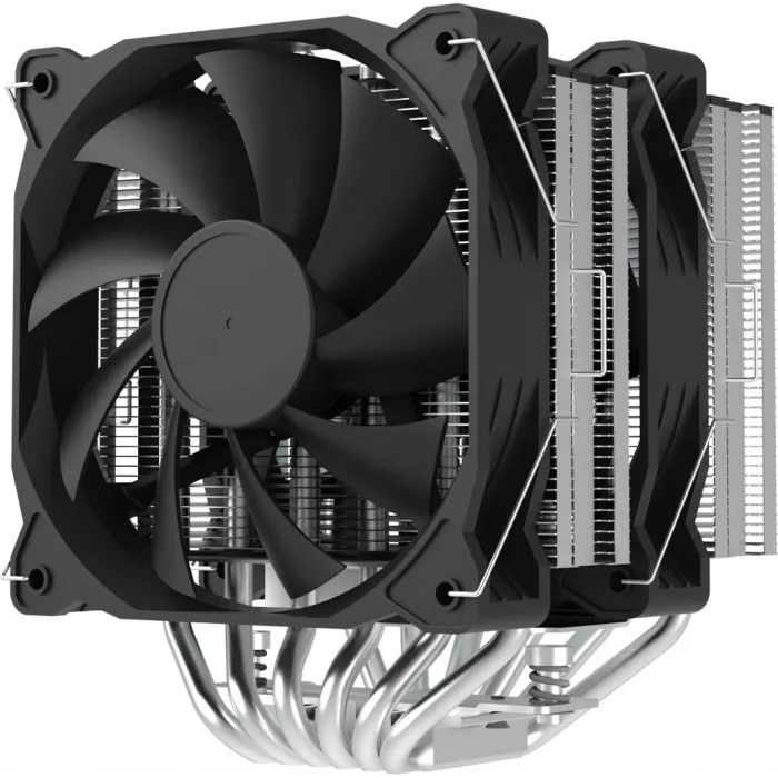 Устройство охлаждения(кулер) Zalman CNPS12X BP нет подсветки Soc-AM5/AM4/1200/1700/1851 черный 4-pin 32.2dB Al+Cu 260W 750gr Ret