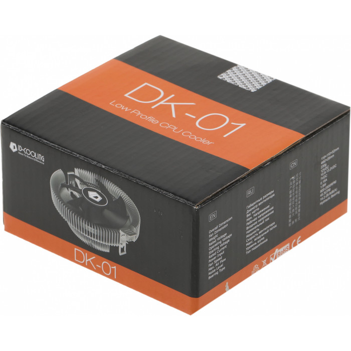 Устройство охлаждения(кулер) ID-Cooling DK-01 Soc-AM5/AM4/1200/1700/1851 черный 4-pin 29dB Al 95W 195gr Ret