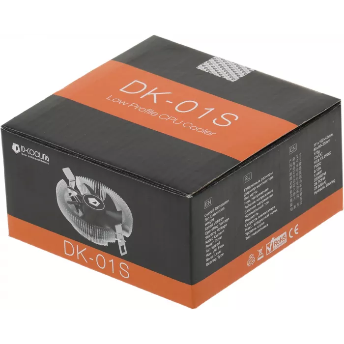 Устройство охлаждения(кулер) ID-Cooling DK-01S Soc-AM5/AM4/1200/1700/1851 черный 3-pin 24dB Al 65W 144gr Ret