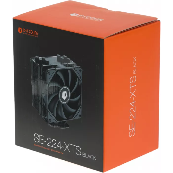 Устройство охлаждения(кулер) ID-Cooling SE-224-XTS Soc-AM5/AM4/1200/1700/1851 черный 4-pin 29dB Al+Cu 220W 650gr Ret (SE-224-XTS BLACK)