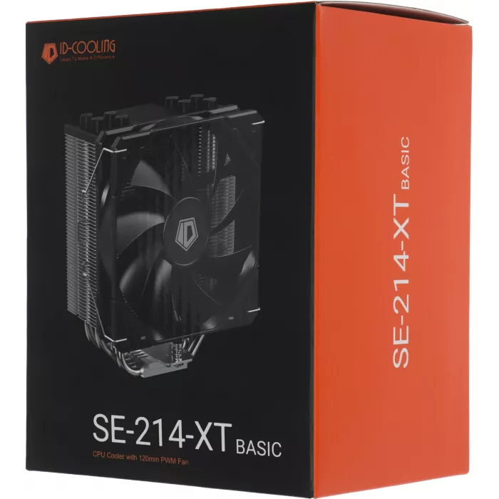 Устройство охлаждения(кулер) ID-Cooling SE-214-XT Basic Soc-AM5/AM4/1200/1700/1851 черный 4-pin 16-27dB Al+Cu 180W 500gr Ret