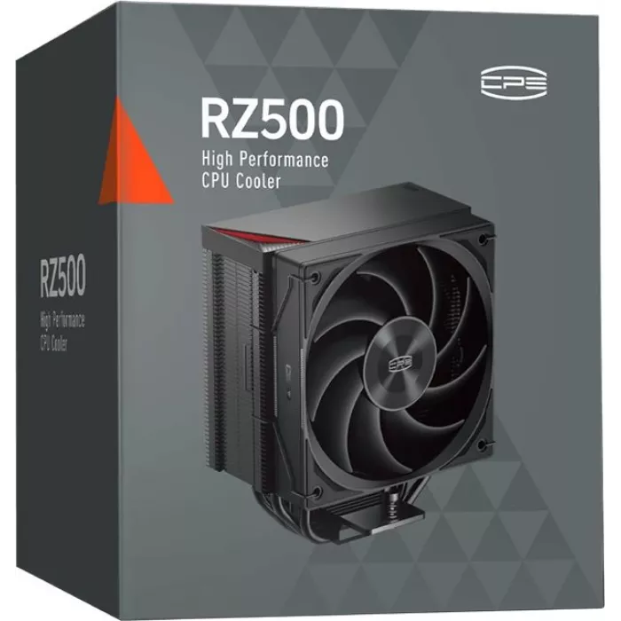 Устройство охлаждения(кулер) PcCooler RZ500 Soc-AM5/AM4/1200/1700/1851 черный 4-pin 32dB Al+Cu 250W Ret (RZ500-BKNWNX-GL)