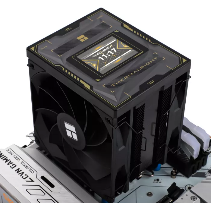 Устройство охлаждения(кулер) Thermalright Burst Assassin Vision 120 Soc-AM5/AM4/1200/1700/1851 черный 4-pin 25.6dB Al+Cu LCD Ret (BA120-VISION-BL)