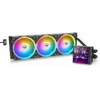 Система водяного охлаждения Thermaltake MAGFloe 360 Ultra ARGB Soc-AM5/AM4/1200/1700/1851 черный 4-pin 30.6-32.5dB Al LCD 355W Ret (CL-W432-PL12SW-A)