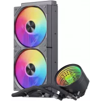 Система водяного охлаждения Bloody LC-10 ARGB Soc-AM5/AM4/1200/1700/1851 черный 4-pin 20-35dB Al+Cu 260W Ret (LC-10-ARGB240-BK)