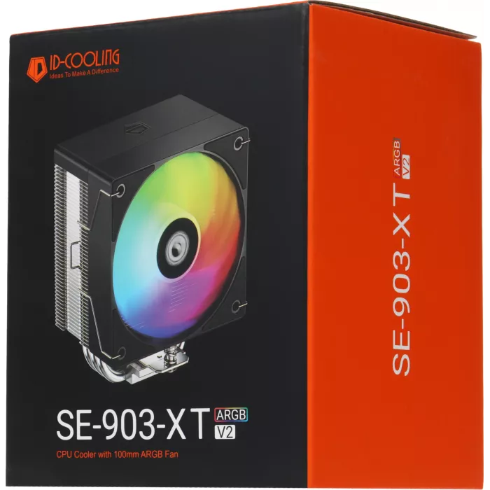 Устройство охлаждения(кулер) ID-Cooling SE-903-XT V2 ARGB Soc-AM5/AM4/1200/1700/1851 серебристый/черный 4-pin 14-29.1dB Al+Cu 150W 390gr Ret (SE-903-XT V2 ARGB)