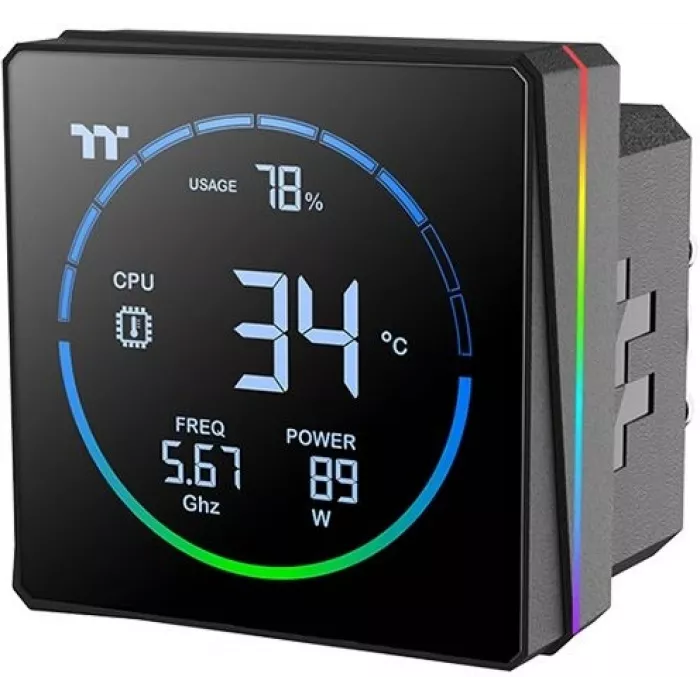 Система водяного охлаждения Thermaltake TH360-S V3 ARGB Soc-AM5/AM4/1200/1700/1851 черный 4-pin 37.8dB Al LCD 365W Ret (CL-W470-PL12SW-A)