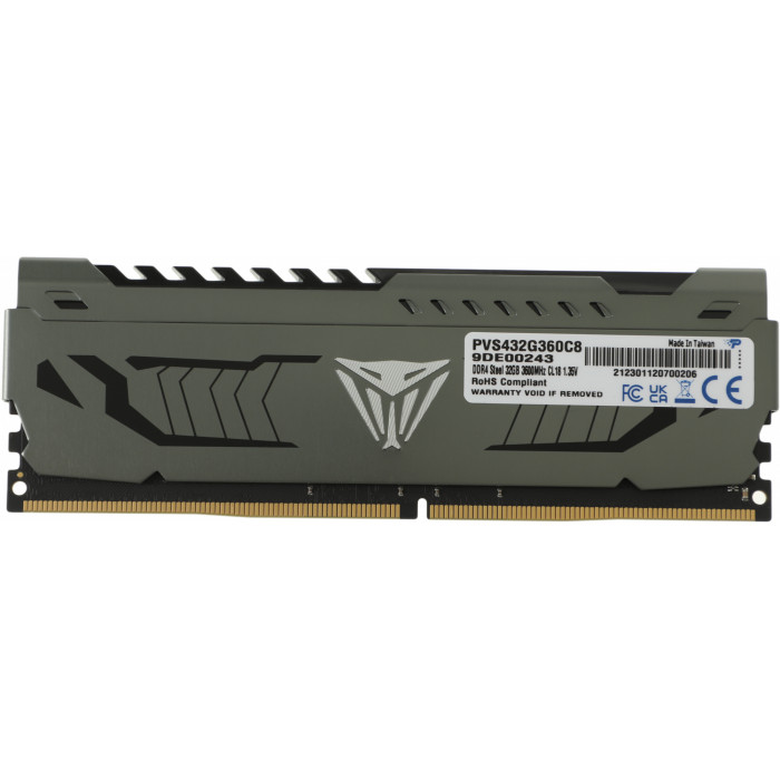 Память DDR4 32GB 3600MHz Patriot PVS432G360C8 Viper Steel RTL Gaming PC4-28800 CL18 DIMM UDIMM 288-pin 1.35В с радиатором Ret