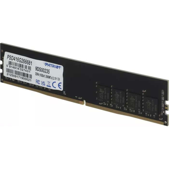 Память DDR4 16GB 2666MHz Patriot PSD416G266681 Signature RTL PC4-21300 CL19 DIMM UDIMM 288-pin 1.2В single rank Ret