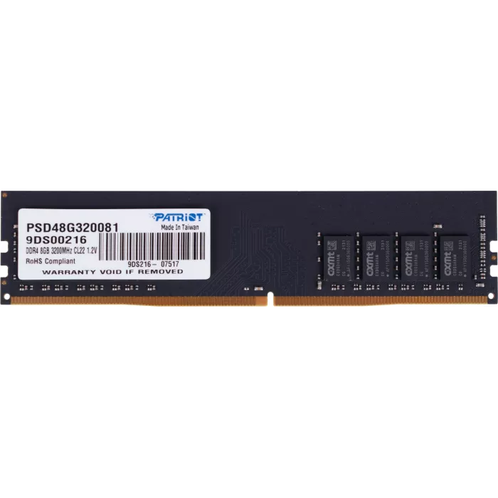 Память DDR4 8GB 3200MHz Patriot PSD48G320081 Signature RTL Gaming PC4-25600 CL22 DIMM UDIMM 288-pin 1.2В single rank Ret
