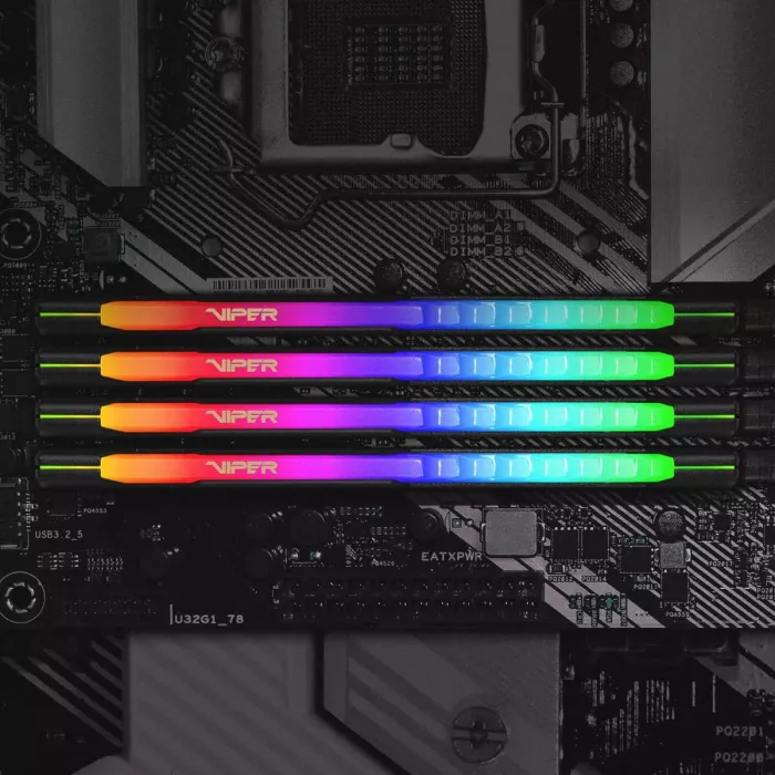 Память DDR4 2x16GB 3200MHz Patriot PVSR432G320C8K Viper Steel RGB RTL Gaming PC4-25600 CL18 DIMM UDIMM 288-pin 1.35В dual rank с радиатором Ret