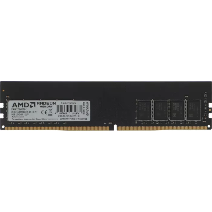 Память DDR4 8GB 3200MHz AMD R948G3206U2S-U Radeon R9 Gamer Series RTL Gaming PC4-25600 CL16 DIMM UDIMM 288-pin 1.35В Ret