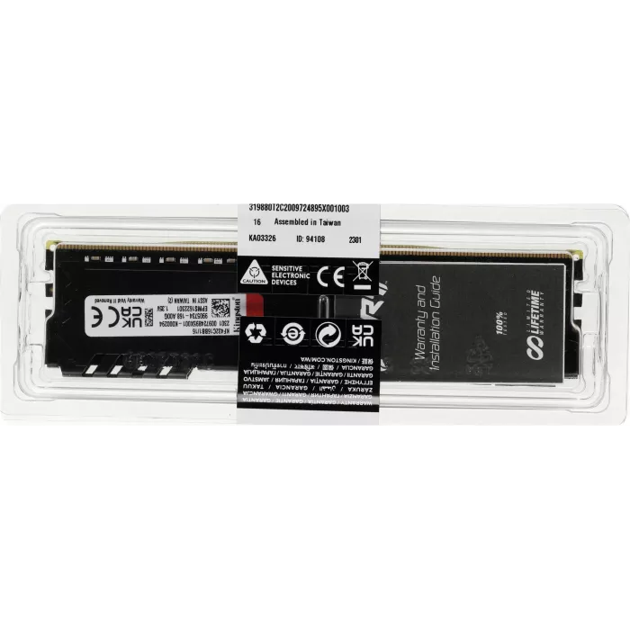 Память DDR4 16GB 3200MHz Kingston KF432C16BB1/16 Fury Beast Black RTL Gaming PC4-25600 CL16 DIMM UDIMM 288-pin 1.35В dual rank с радиатором Ret