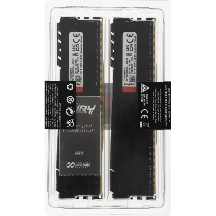 Память DDR4 2x8GB 3600MHz Kingston KF436C17BBK2/16 Fury Beast RTL Gaming PC4-28800 CL17 DIMM UDIMM 288-pin 1.35В kit single rank с радиатором Ret