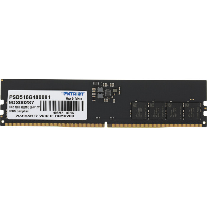 Память DDR5 16GB 4800MHz Patriot PSD516G480081 Signature RTL PC5-38400 CL40 DIMM UDIMM 288-pin 1.1В single rank Ret
