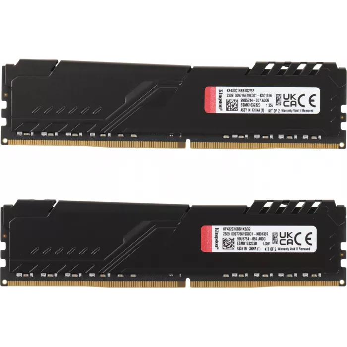 Память DDR4 2x16GB 3200MHz Kingston KF432C16BB1K2/32 Fury Beast RTL Gaming PC4-25600 CL16 DIMM UDIMM 288-pin 1.35В dual rank с радиатором Ret