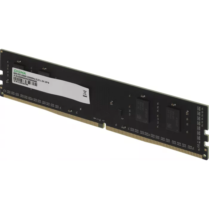 Память DDR4 8GB 3200MHz Digma DGMAD43200008S RTL PC4-25600 CL22 DIMM UDIMM 288-pin 1.2В single rank Ret