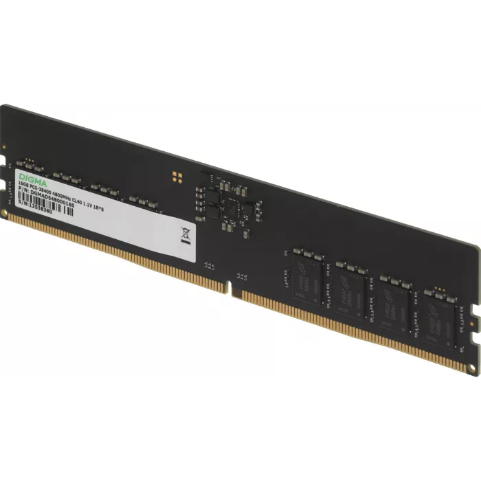 Память DDR5 16GB 4800MHz Digma DGMAD54800016S RTL PC5-38400 CL40 DIMM UDIMM 288-pin 1.1В single rank Ret